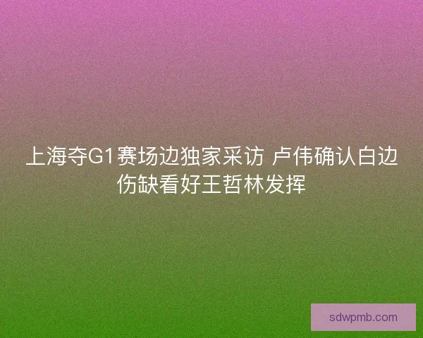 上海夺G1赛场边独家采访 卢伟确认白边伤缺看好王哲林发挥
